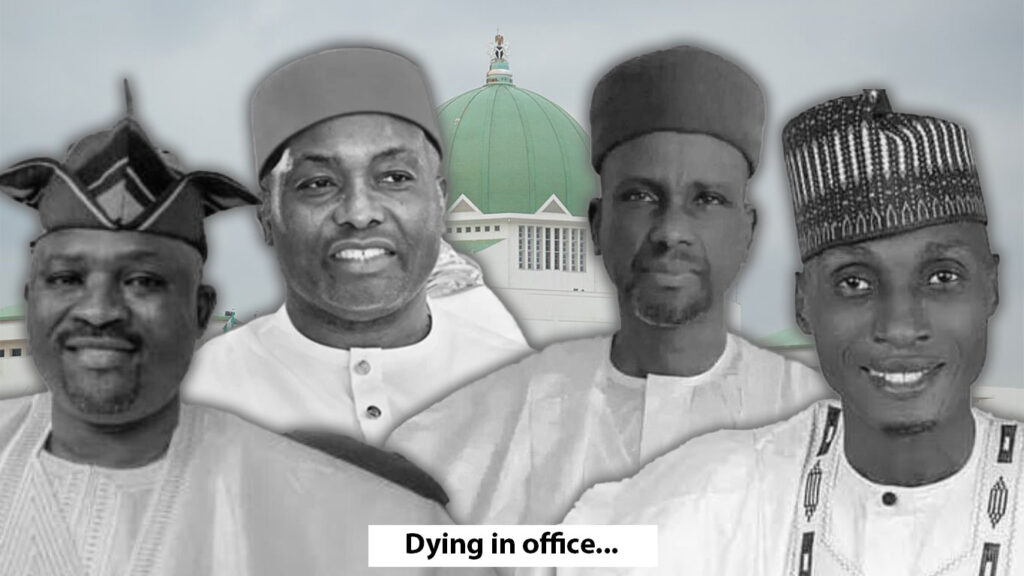 an image collage of four dead Nigerian lawmakers